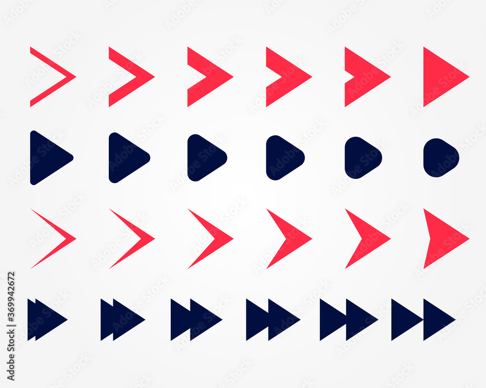 directional arrow pointers set in two colors directional arrow pointers set in two colors