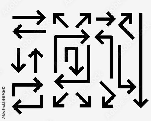 set of directional arrows in bold line style