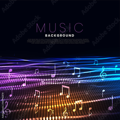 music festival background with particle wave effect