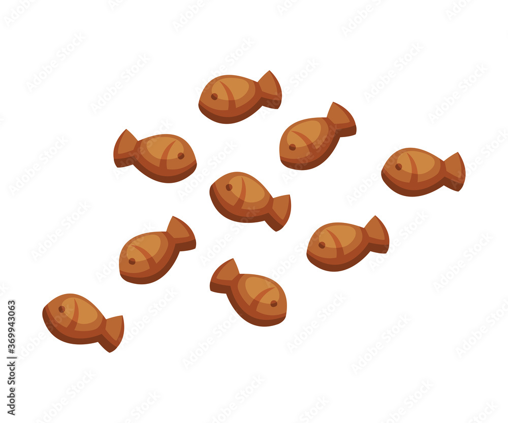 Fish Dry Food for Cats Cartoon Style Vector Illustration on White Background Fish Dry Food for Cats Cartoon Style Vector Illustration on White Background