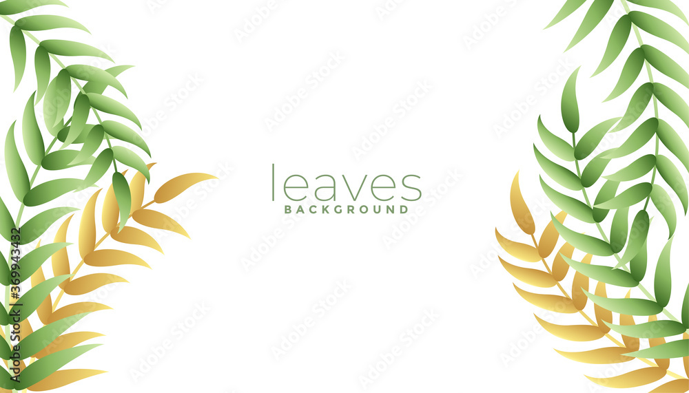 green leaves background with white space area