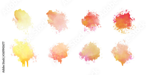 set of eight watercolor stain set design