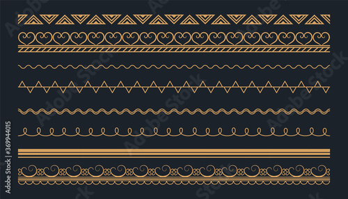 boho style ethnic borders pattern set design