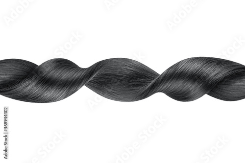 Black hair in line shape on white background, isolated