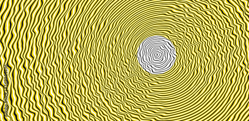 Abstract circular striped background. Pattern with optical illusion. 3D geometrical vector illustration.