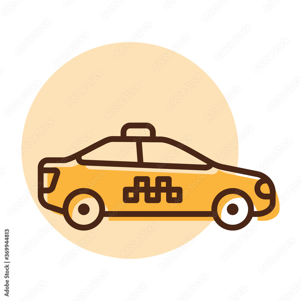 Taxi car flat vector icon