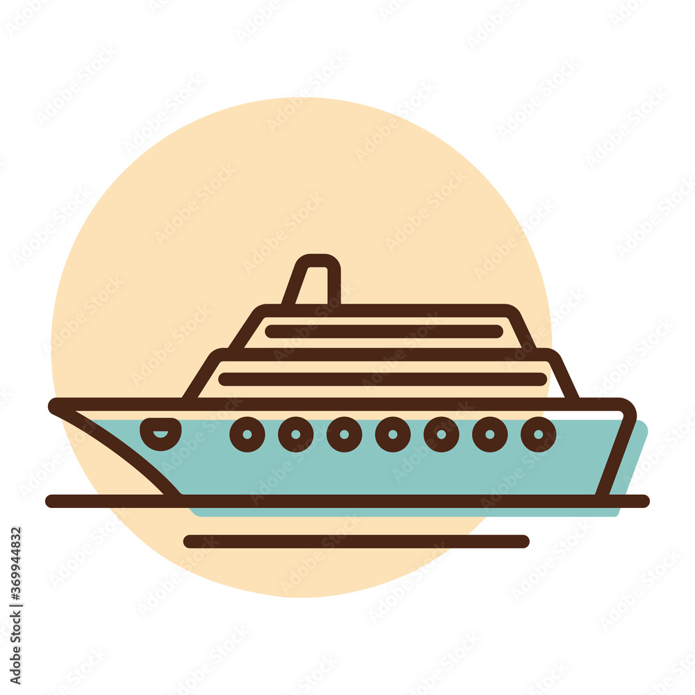 Cruise liner flat vector icon