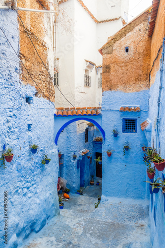 Blue Pearl of Morocco,  narrow streets and buildings in Chefchaouen or Chaouen © Ipek Morel