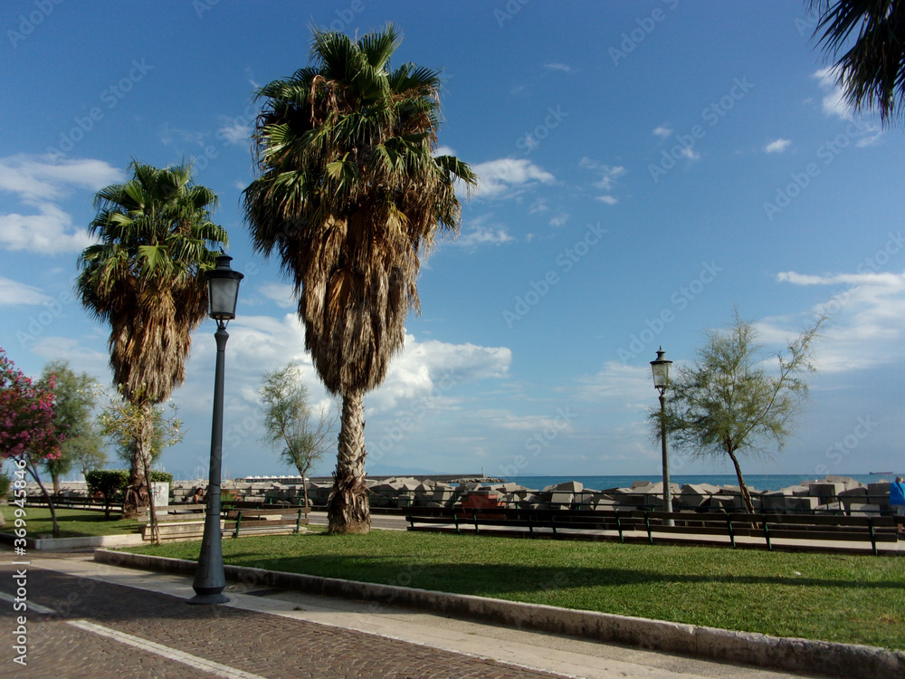  Salerno seafront,Italy,August 4,2020.