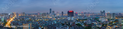Cityscape of Hanoi skyline at Nguyen Chi Thanh street  Dong Da district during sunset time in Hanoi city  Vietnam in 2020