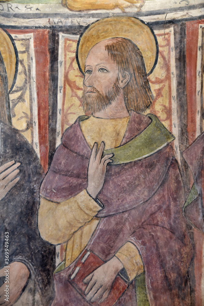 Fresque aux apôtres de la chapelle San Pantaleone de Gavignano, Corse Fresque aux apôtres de la chapelle San Pantaleone de Gavignano, Corse