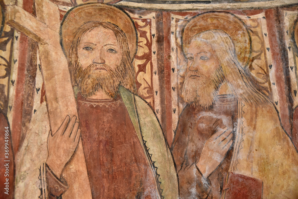 Fresque aux apôtres de la chapelle San Pantaleone de Gavignano, Corse