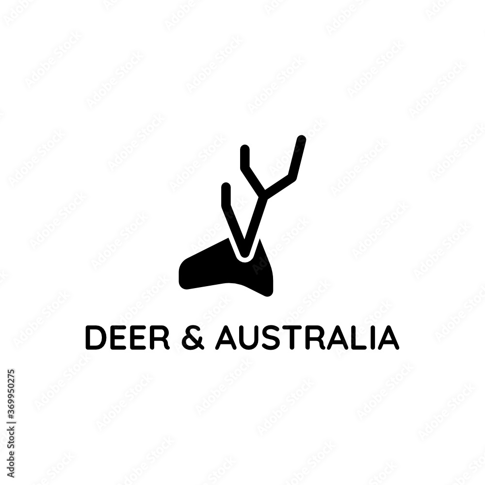 Deer and map of australia logo design. Deer and map of australia logo design.