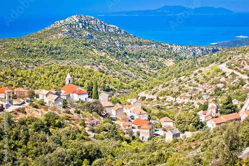 Village of Velo Grablje on Hvar island landscape view photo