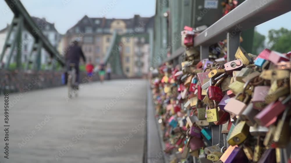 custom made wallpaper toronto digitalLove locks at Eiserner Steg footbridge in Frankfurt am Main Germany