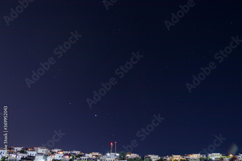 view of stars and mountain