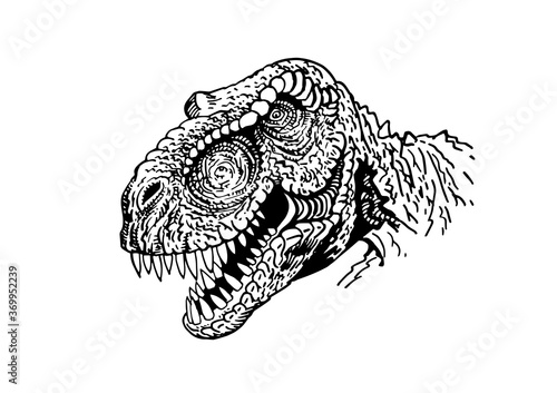 Graphical tyrannosaurus isolated on white background,vector 