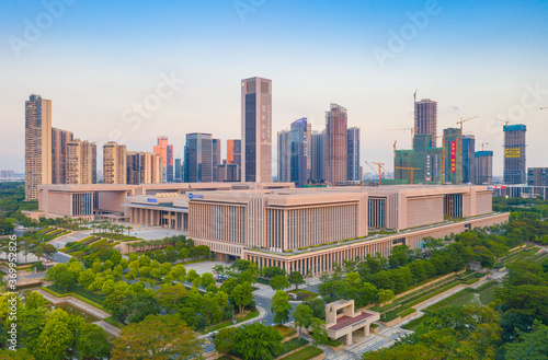 Aerial scenery of Dongping new town, Foshan City, Guangdong Province, China photo