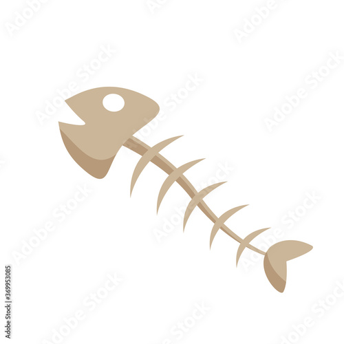 fishbone icon isolated on white background, clip art fish skeleton, illustration flat lay fishbone, dead fish, fishbone for logo and designs, dead fish carcass