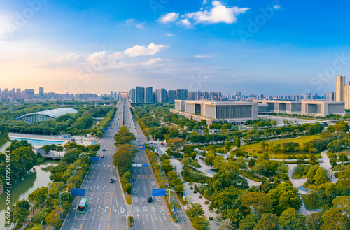 Fototapeta Naklejka Na Ścianę i Meble -  Aerial scenery of Dongping new town, Foshan City, Guangdong Province, China