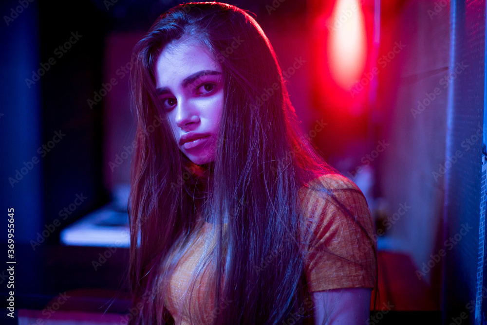 Portrait of sexual brunette lady in glitter jacket without panties posing on camera sits on chair Portrait of sexual brunette lady in glitter jacket without panties posing on camera sits on chair