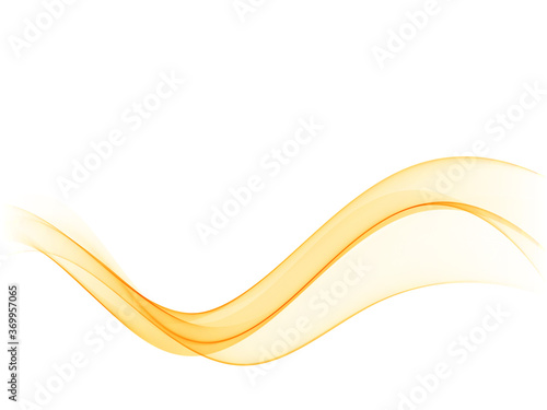 Abstract orange color wave design element. Abstract smooth color wavy Orange smoke wave lines. Orange wave