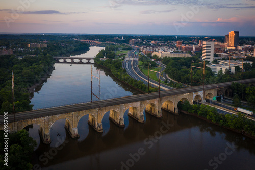 Aerial Sunrise of Rutgers University New Brunswick New Jersey  photo