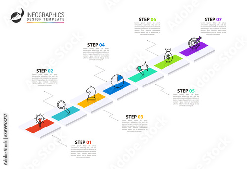 Infographic design template. Creative concept with 7 steps
