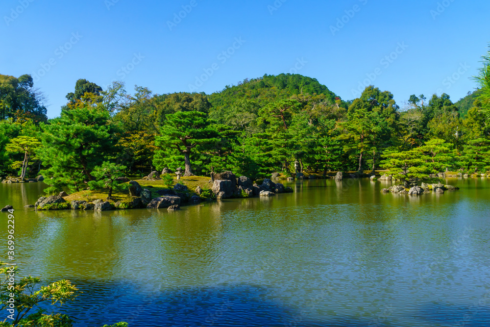 Garden at Rokuon-ji Buddhist temple, in Kyoto