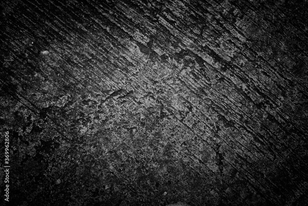 Naklejka premium Black wall concrete texture. Dark tone scratched cement background