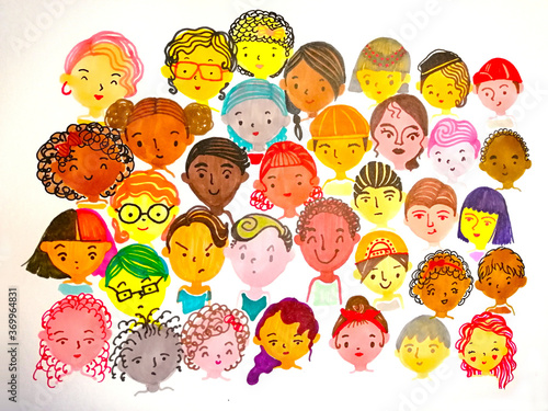 illustration so many face set 