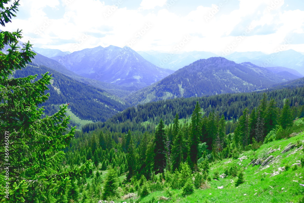 Fototapeta premium view from halserspitz, wildbad kreuth, tegernsee, bavaria