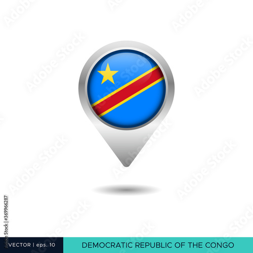 Democratic Republic of the Congo flag map pin vector design template Free Download Democratic Republic of the Congo flag map pin vector design template - GFXLoad