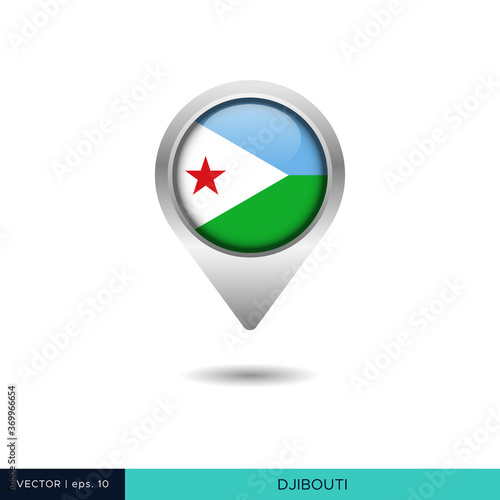 Djibouti flag map pin vector design template Free Download Djibouti flag map pin vector design template - GFXLoad