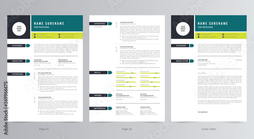 Professional Resume/CV (2 Page) And Cover Letter Template Design
