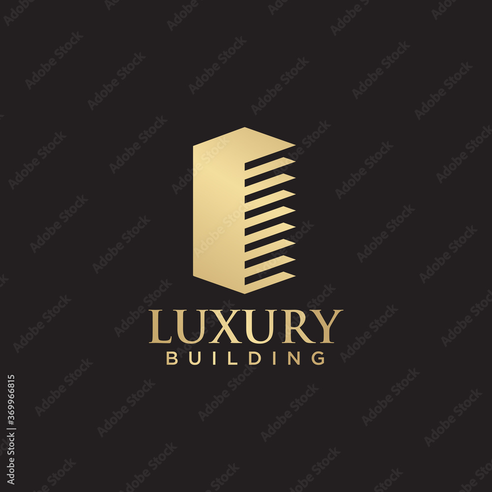 Luxury building logo design with gold color Luxury building logo design with gold color