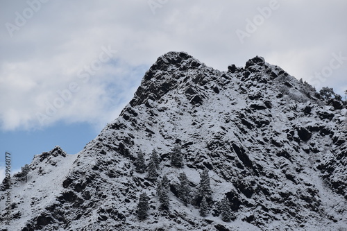 Beautiful picture of snow on mountain in nainital india
