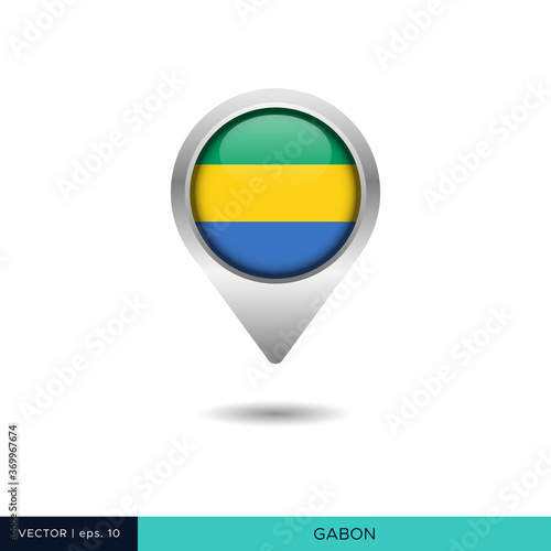 Free Download Gabon flag map pin vector design template - GFXLoad