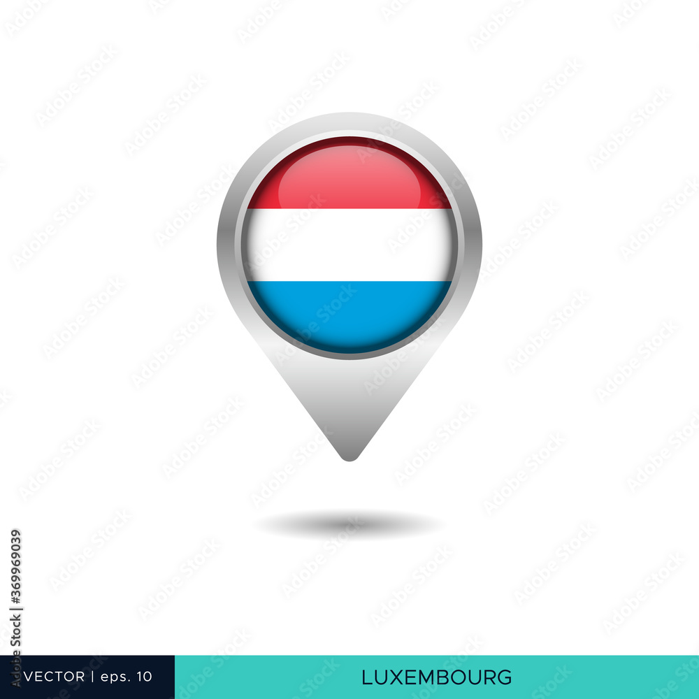 Luxembourg flag map pin vector design template Luxembourg flag map pin vector design template