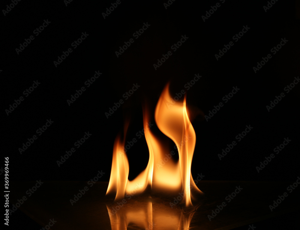 Fototapeta premium Abstract, flame fire on black background.