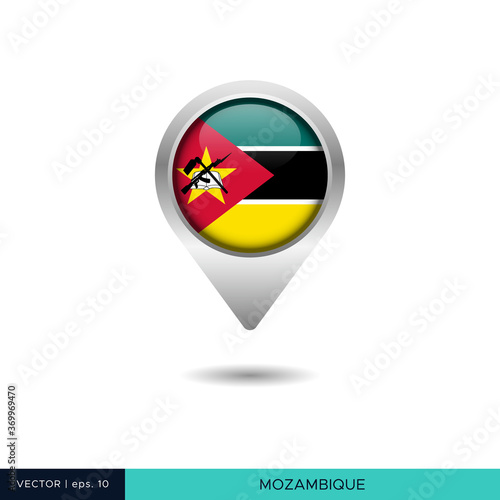 Free Download Mozambique flag map pin vector design template - GFXLoad