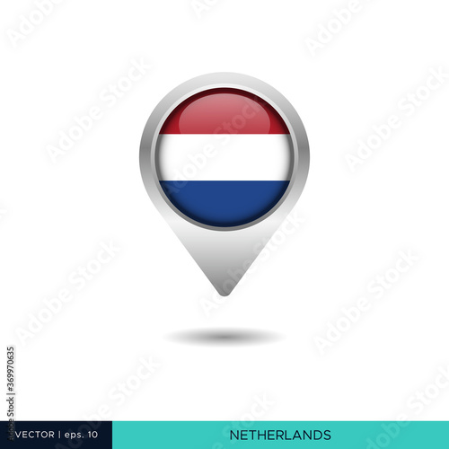 Netherlands flag map pin vector design template Free Download Netherlands flag map pin vector design template - GFXLoad