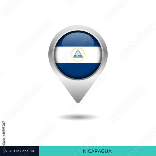 Nicaragua flag map pin vector design template Free Download Nicaragua flag map pin vector design template - GFXLoad