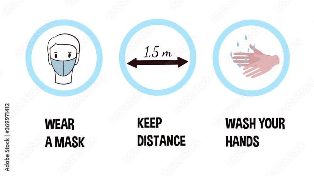 wear mask and keep distance warning information wear mask and keep distance warning information