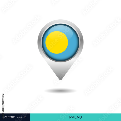 Free Download Palau flag map pin vector design template - GFXLoad