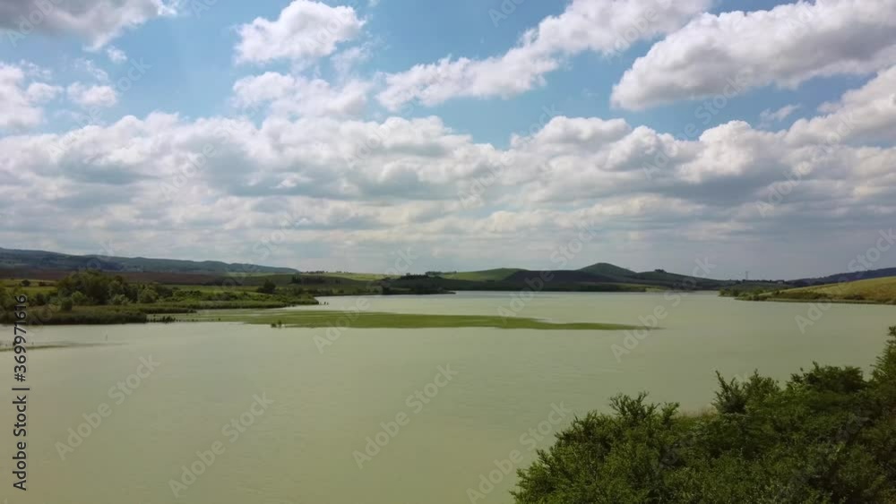 Lake of Santa Luce Tuscany View with drone Lake of Santa Luce Tuscany View with drone