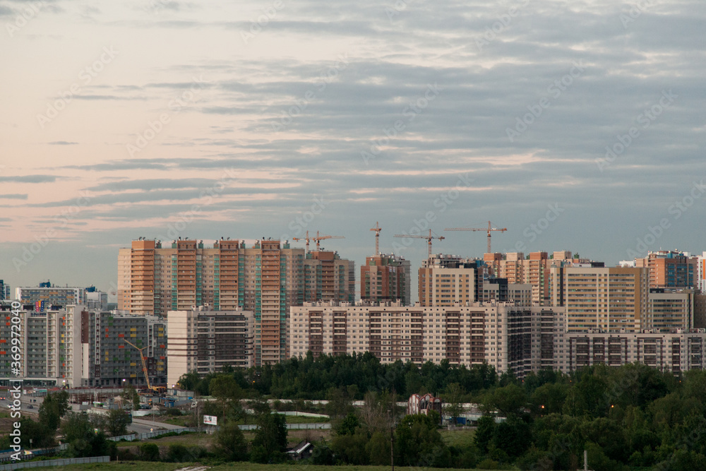 Fototapeta premium Construction of a new sleeping area cityscape