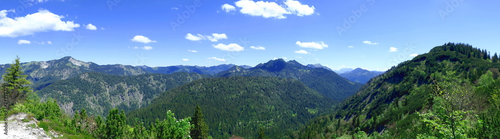 wide angle panorama in the bavarian alps