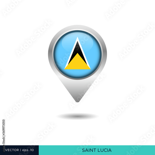 Free Download Saint Lucia flag map pin vector design template - GFXLoad