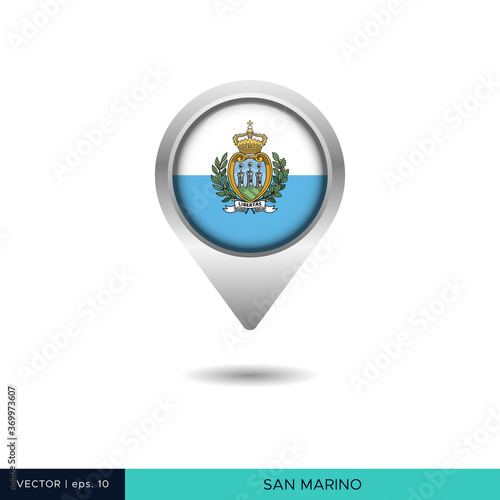 Free Download San Marino flag map pin vector design template - GFXLoad